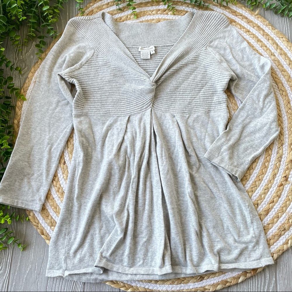 Boston Proper Womens V Neck 3/4 Sleeve Pullover Top Blouse Size Small